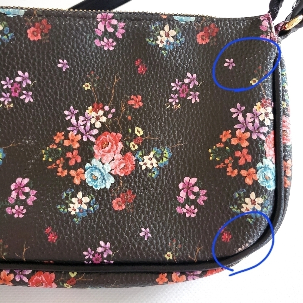 Steven Madden Small Floral Purse Black Red - Picture 11 of 13